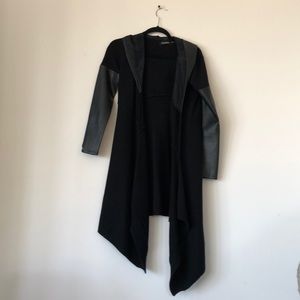 Blank NYC Sweater with leather hood & arms